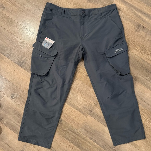 New Grundens Breakwater Pant Dark Slate Gray Waterproof Stretch Fishing Size 42S - Picture 2 of 4